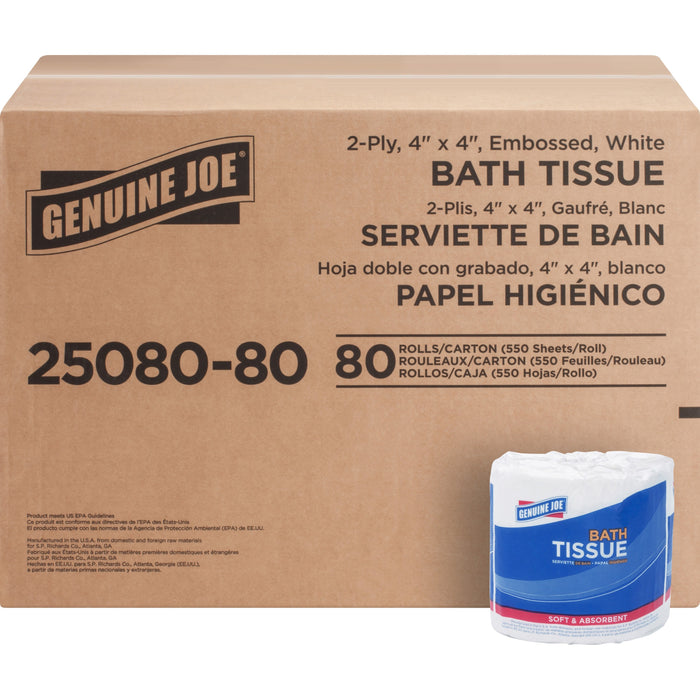 Genuine Joe Embossed Roll Bath Tissue - GJO2508080