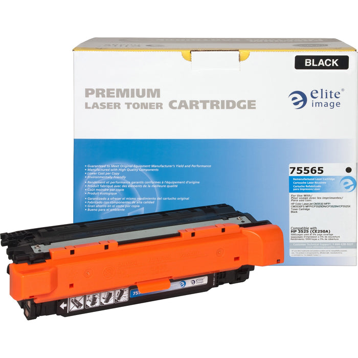 Elite Image Remanufactured Laser Toner Cartridge - Alternative for HP 504A (CE250A) - Black - 1 Each - ELI75565