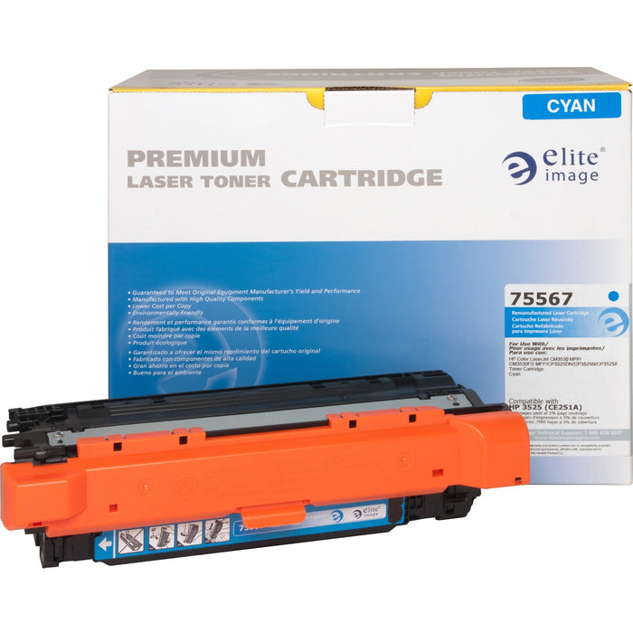 Elite Image Remanufactured Laser Toner Cartridge - Alternative for HP 504A (CE251A) - Cyan - 1 Each - ELI75567