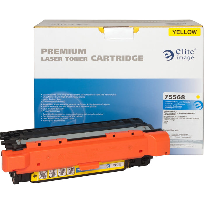 Elite Image Remanufactured Laser Toner Cartridge - Alternative for HP 504A (CE252A) - Yellow - 1 Each - ELI75568