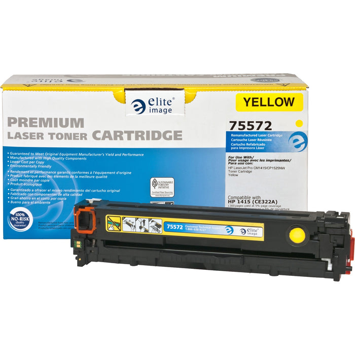 Elite Image Remanufactured Laser Toner Cartridge - Alternative for HP 128A (CE322A) - Yellow - 1 Each - ELI75572
