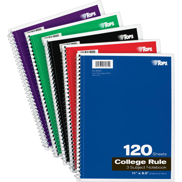 TOPS 3 - subject College Ruled Notebook - Letter - TOP65361