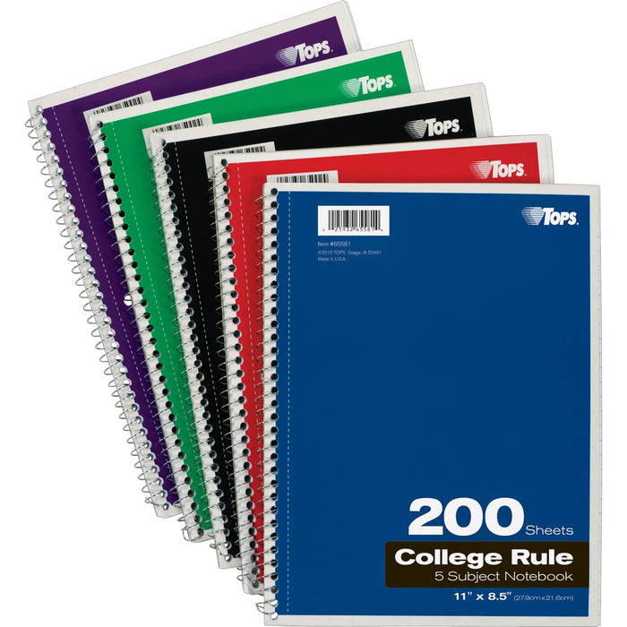 TOPS 5 - subject College - ruled Notebooks - Letter - TOP65581