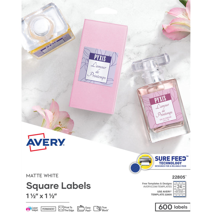 Avery&reg; Print-to-the-Edge Easy Peel Square Labels - AVE22805