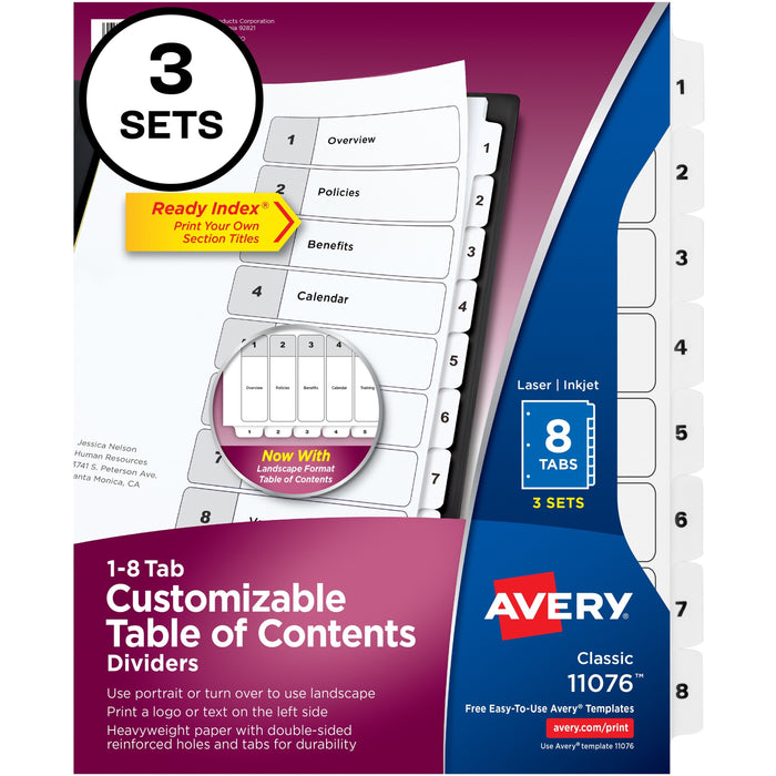 Avery&reg; Ready Index Classic Tab Binder Dividers - AVE11076