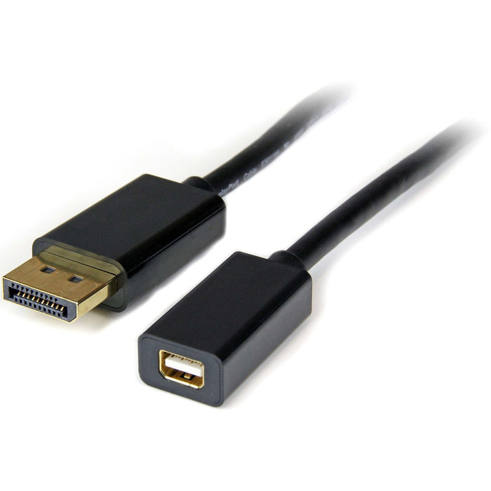 StarTech.com 3ft (1m) DisplayPort to Mini DisplayPort Cable, 4K x 2K Video, DP Male to Mini DP Female Adapter Cable, DP to mDP 1.2 Monitor - STCDP2MDPMF3
