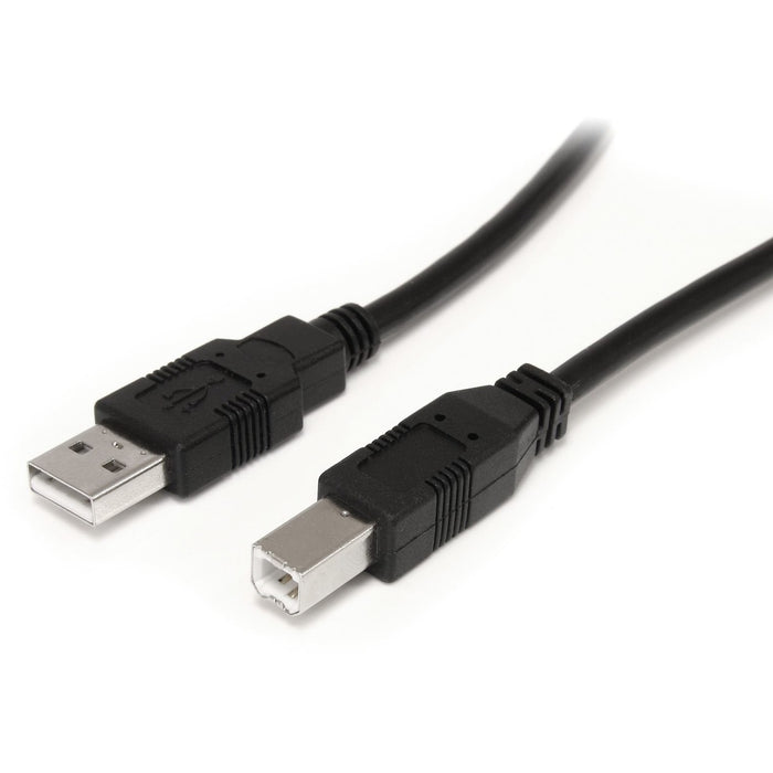 StarTech.com 9 m / 30 ft Active USB A to B Cable - M/M - Black USB 2.0 A to B Cord - Printer Cable - Extension USB Cable (USB2HAB30AC) - STCUSB2HAB30AC
