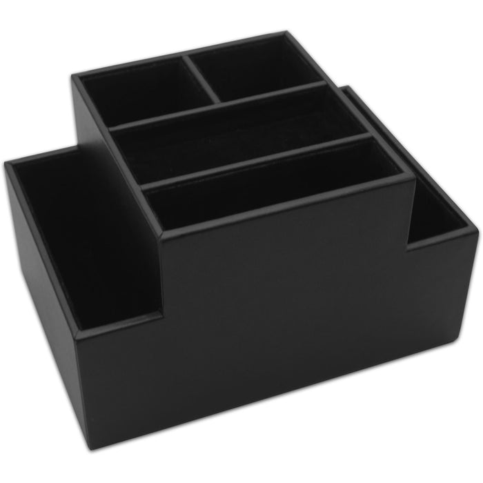 Dacasso Black Leather Desk Supply Organizer - DACA1048