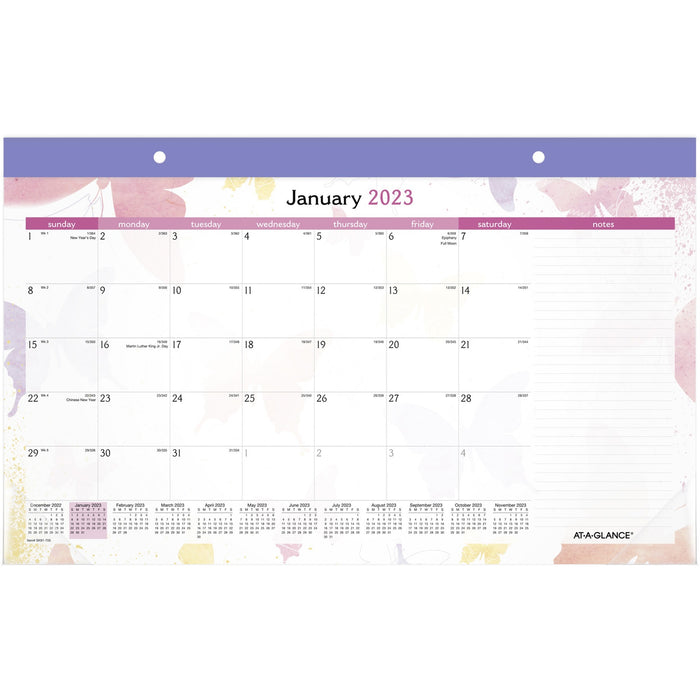 At-A-Glance Watercolors Monthly Desk Pad - AAGSK91705
