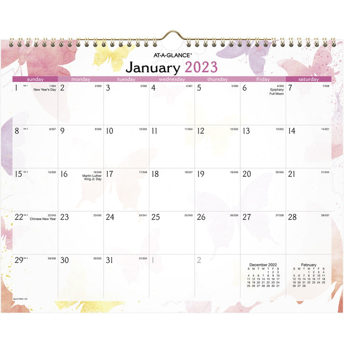 At-A-Glance Watercolors Monthly Wall Calendar - AAGPM91707