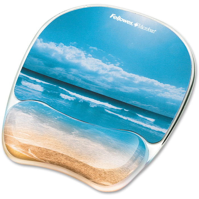 Fellowes Photo Gel Mouse Pad Wrist Rest with Microban&reg; - FEL9179301