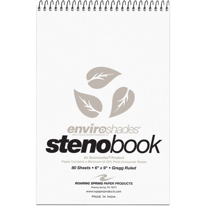 Roaring Spring Enviroshades Recycled Spiral Steno Memo Book - ROA12274