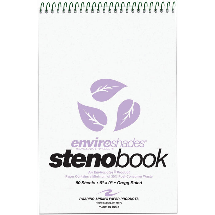 Roaring Spring Enviroshades Recycled Spiral Steno Memo Book - ROA12264