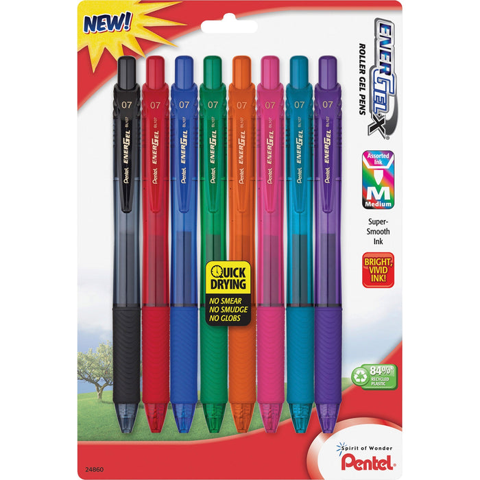 Pentel EnerGel-X Retractable Gel Pens - PENBL107CRBP8M