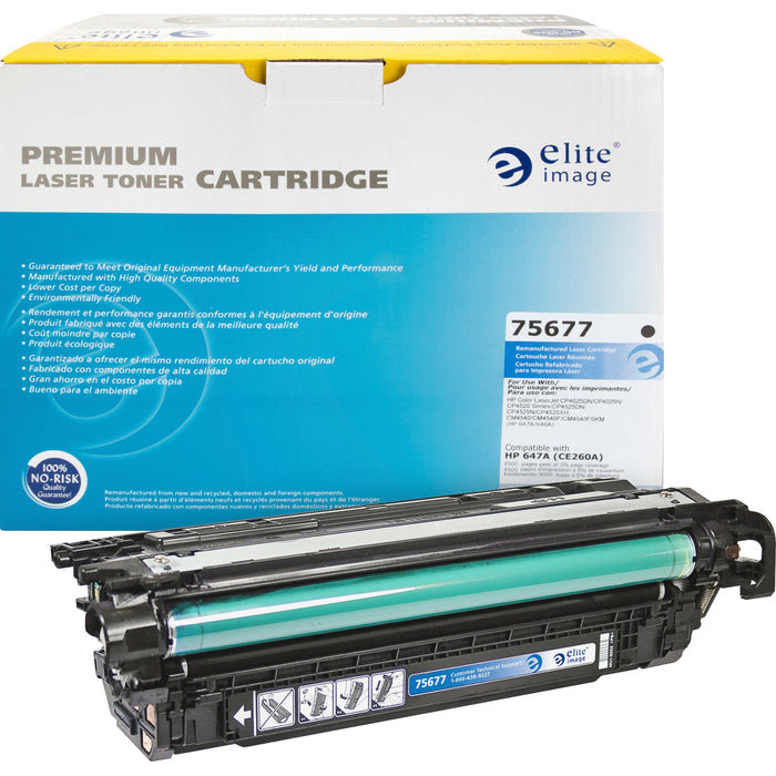 Elite Image Remanufactured Laser Toner Cartridge - Alternative for HP 647A (CE260A) - Black - 1 Each - ELI75677