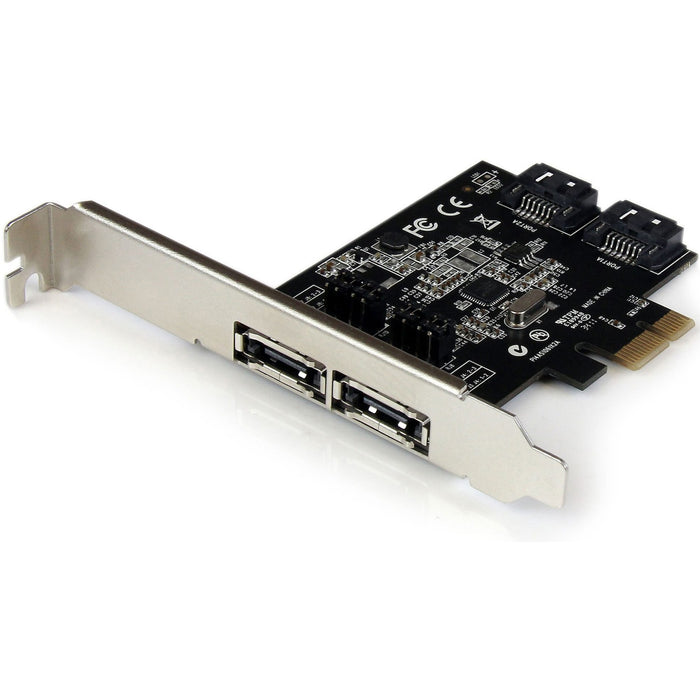 StarTech.com 2 Port PCI Express SATA 6 Gbps eSATA Controller Card - Dual Port PCIe SATA III Card - 2 Int/2 Ext - STCPEXESAT322I