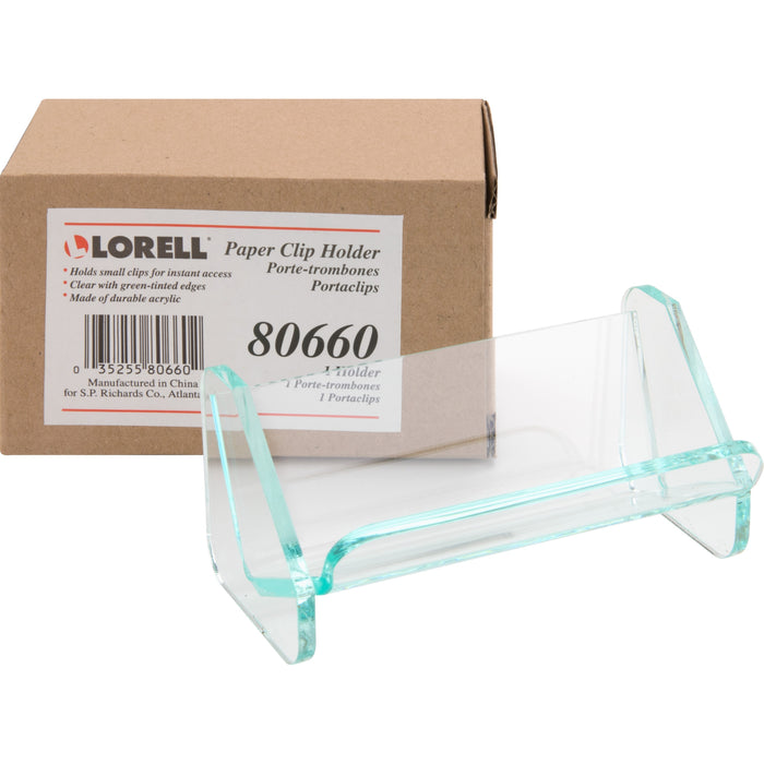 Lorell Acrylic Paper Clip Holder - LLR80660