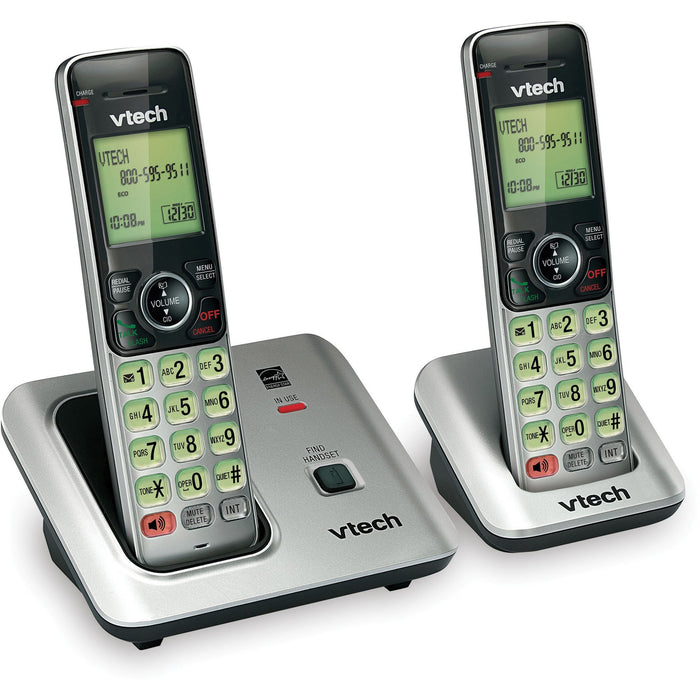 VTech CS6619-2 DECT 6.0 Cordless Phone - Black, Silver - VTECS66192