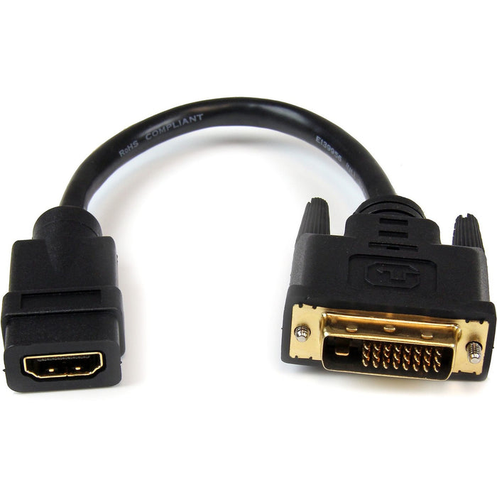 StarTech.com 8in HDMI&reg; to DVI-D Video Cable Adapter - HDMI Female to DVI Male - STCHDDVIFM8IN