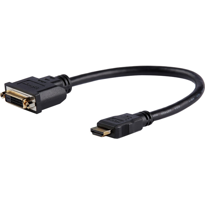 StarTech.com 8in HDMI&reg; to DVI-D Video Cable Adapter - HDMI Male to DVI Female - STCHDDVIMF8IN