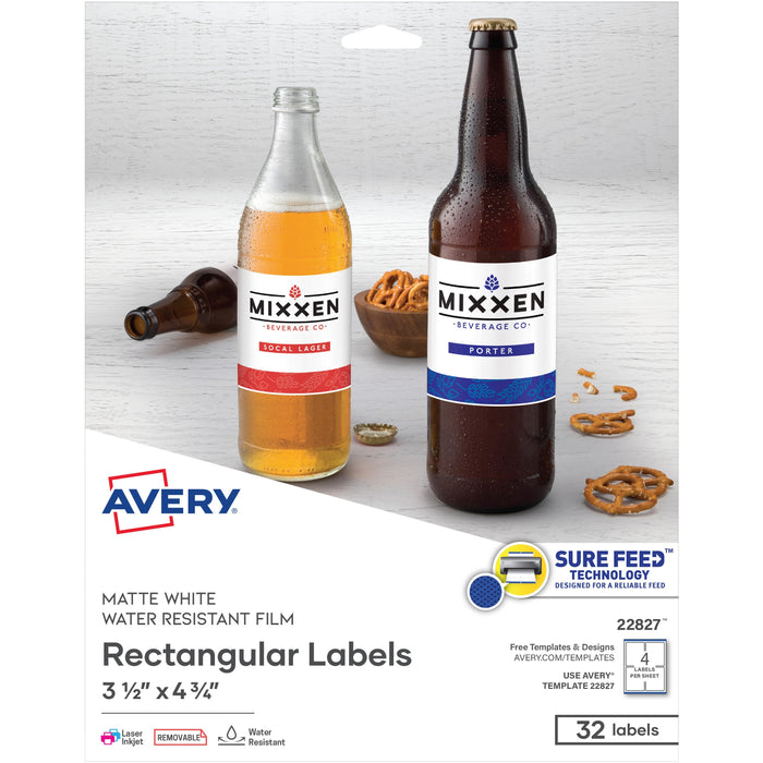 Avery&reg; Removable Durable Labels -Sure Feed Technology - AVE22827