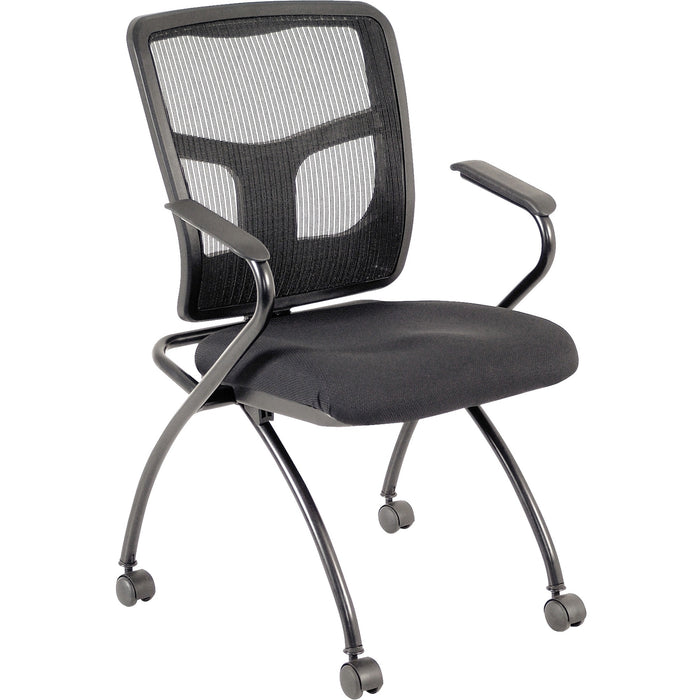 Lorell Mesh Back Fabric Seat Nesting Chairs - LLR84374