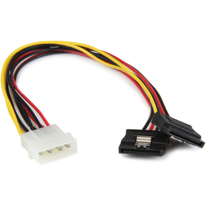 StarTech.com 12in LP4 to 2x Latching SATA Power Y Cable Splitter Adapter - 4 Pin Molex to Dual SATA - STCPYO2LP4LSATA