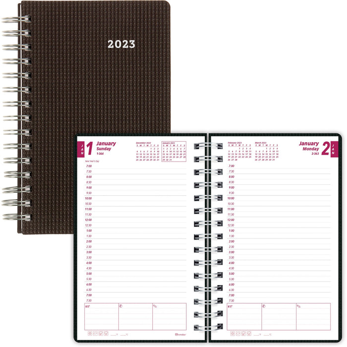 Brownline DuraFlex Daily Appointment Book / Monthly Planner - REDCB634VBLK