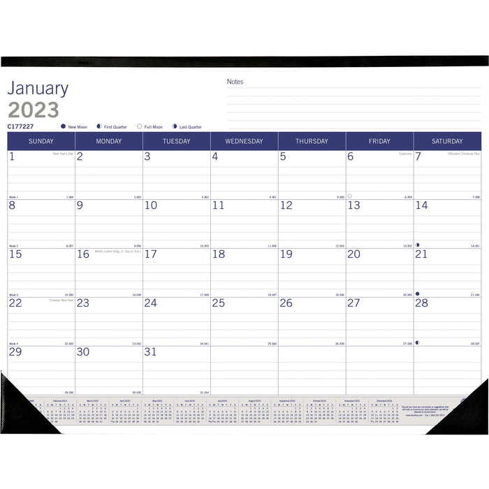 Blueline DuraGlobe Monthly Desk Pad Calendar - REDC177227