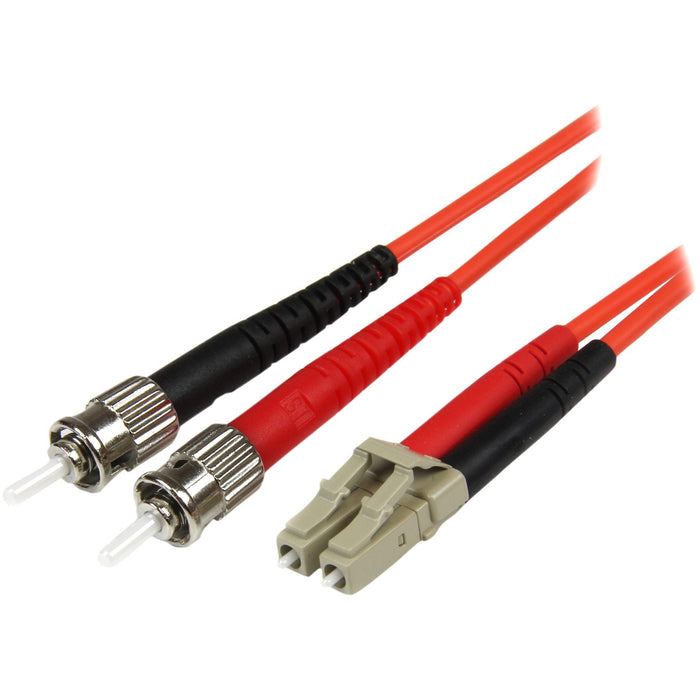 StarTech.com 1m Fiber Optic Cable - Multimode Duplex 50/125 - LSZH - LC/ST - OM2 - LC to ST Fiber Patch Cable - STC50FIBLCST1