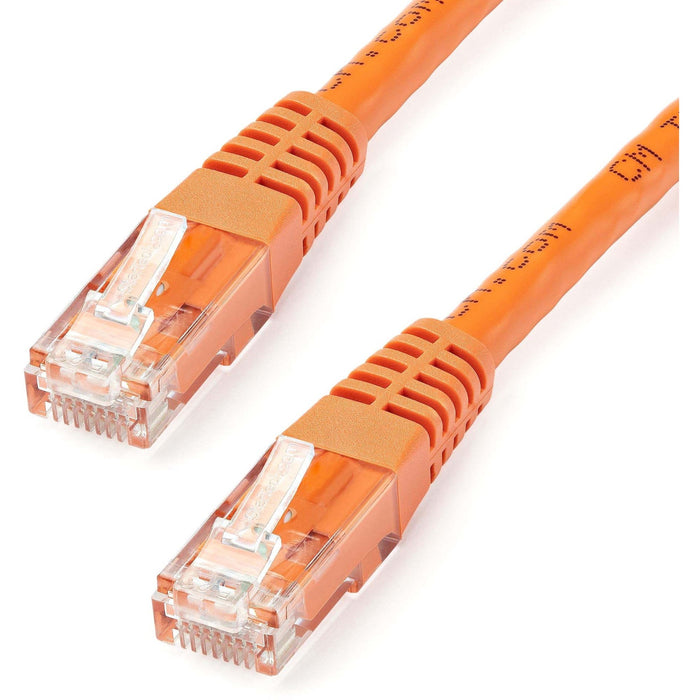 StarTech.com 100ft CAT6 Ethernet Cable - Orange Molded Gigabit - 100W PoE UTP 650MHz Category 6 Patch Cord UL Certified Wiring/TIA - STCC6PATCH100OR