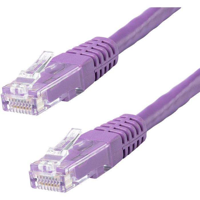 StarTech.com 10ft CAT6 Ethernet Cable - Purple Molded Gigabit - 100W PoE UTP 650MHz - Category 6 Patch Cord UL Certified Wiring/TIA - STCC6PATCH10PL