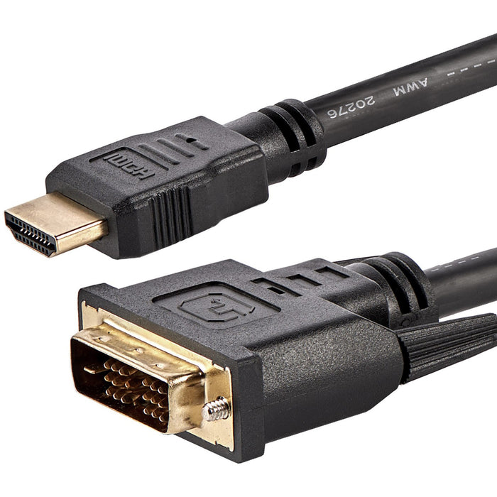 StarTech.com HDMI to DVI Cable - 6 ft / 2m - HDMI to DVI-D Cable - HDMI Monitor Cable - HDMI to DVI Adapter Cable - STCHDMIDVIMM6