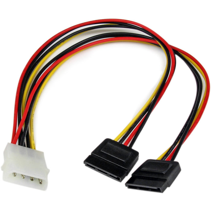 StarTech.com 12in LP4 to 2x SATA Power Y Cable Adapter - STCPYO2LP4SATA
