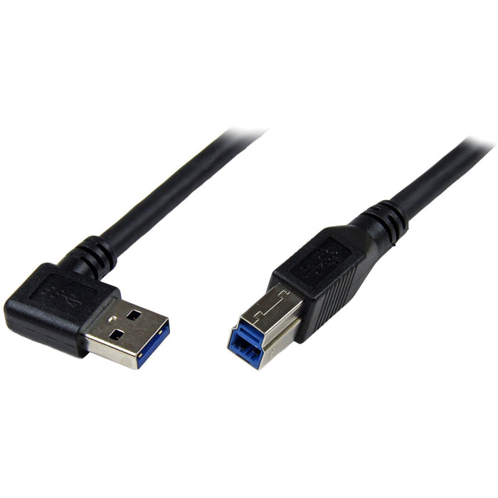StarTech.com 1m Black SuperSpeed USB 3.0 Cable - Right Angle A to B - M/M - STCUSB3SAB1MRA