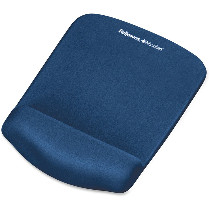 Fellowes PlushTouch&trade; Mouse Pad Wrist Rest with Microban&reg; - Blue - FEL9287301