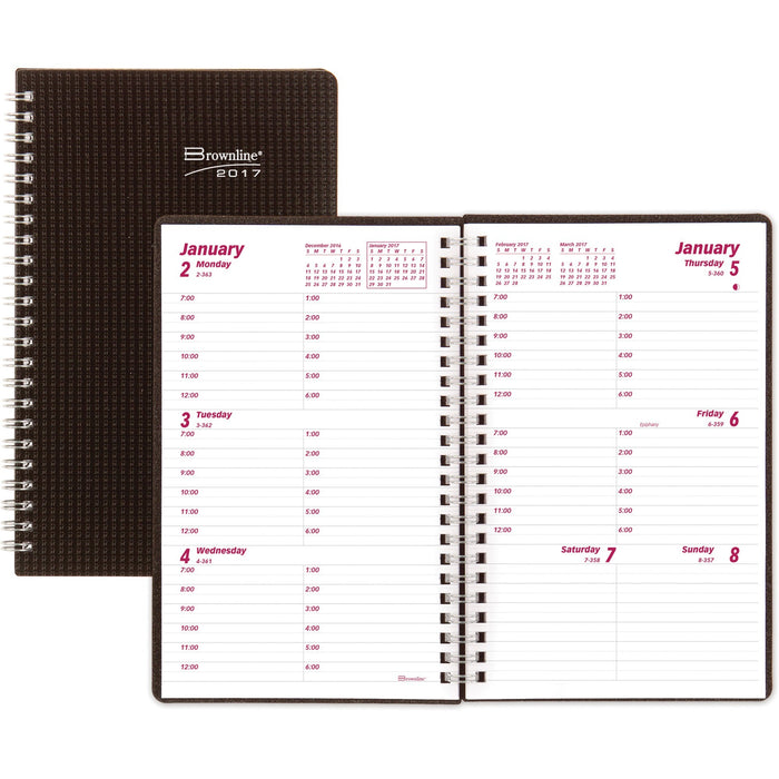 Brownline DuraFlex Weekly Appointment Book - REDCB75VBLK