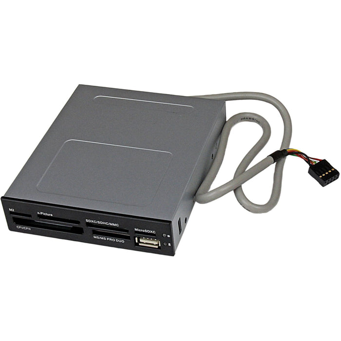 Star Tech.com 3.5in Front Bay 22-in-1 USB 2.0 Internal Multi Media Memory Card Reader - Black - STC35FCREADBK3