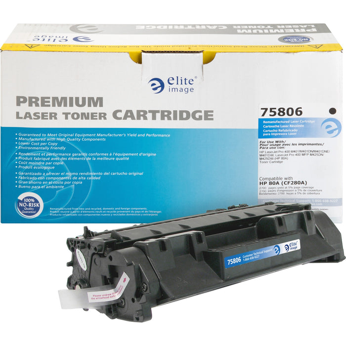 Elite Image Remanufactured Toner Cartridge - Alternative for HP 80A (CF280A) - ELI75806
