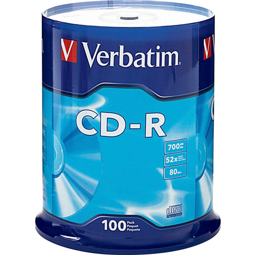 Verbatim CD-R 700MB 52X with Branded Surface - 100pk Spindle - VER94554 Verbatim America, LLC