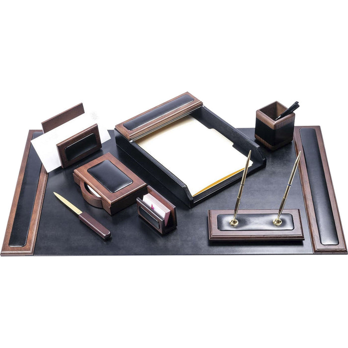 Dacasso Walnut & Leather Desk Set - DACD8412