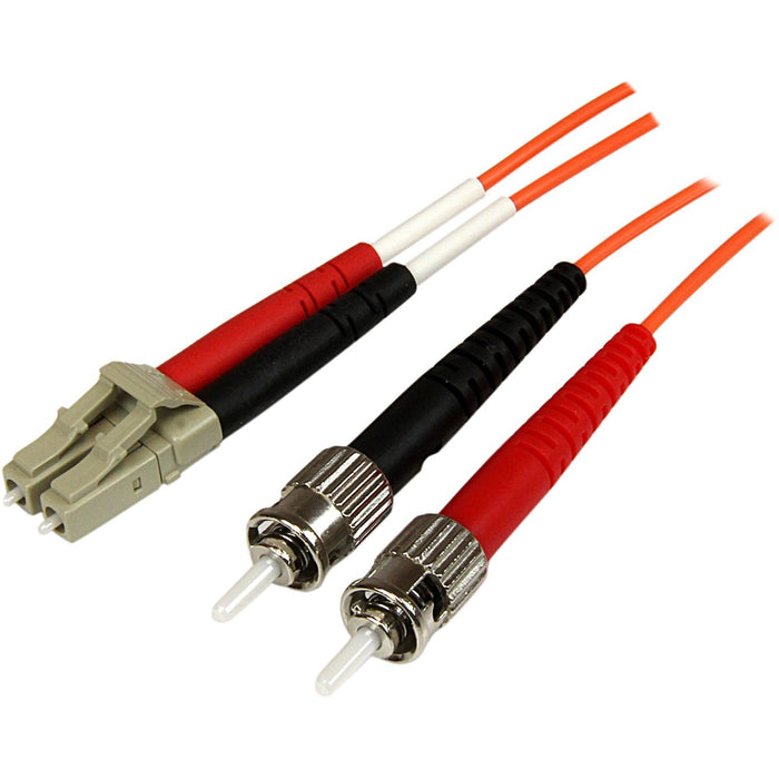 StarTech.com 1m Fiber Optic Cable - Multimode Duplex 50/125 - OFNP Plenum - LC/ST - OM2 - LC to ST Fiber Patch Cable - STC50FIBPLCST1