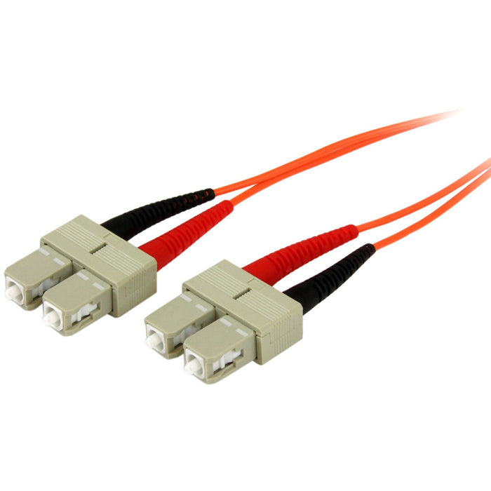 StarTech.com 2m Fiber Optic Cable - Multimode Duplex 50/125 - OFNP Plenum - SC/SC - OM2 - SC to SC Fiber Patch Cable - STC50FIBPSCSC2