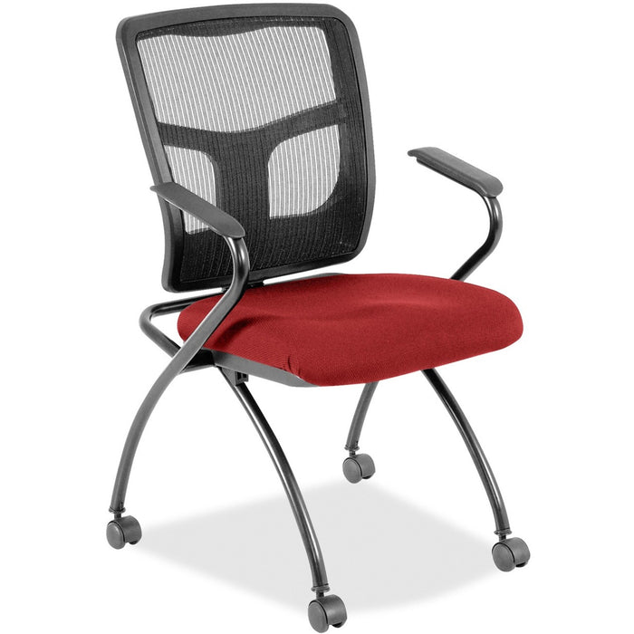 Lorell Mesh Back Fabric Seat Nesting Chairs - LLR8437495