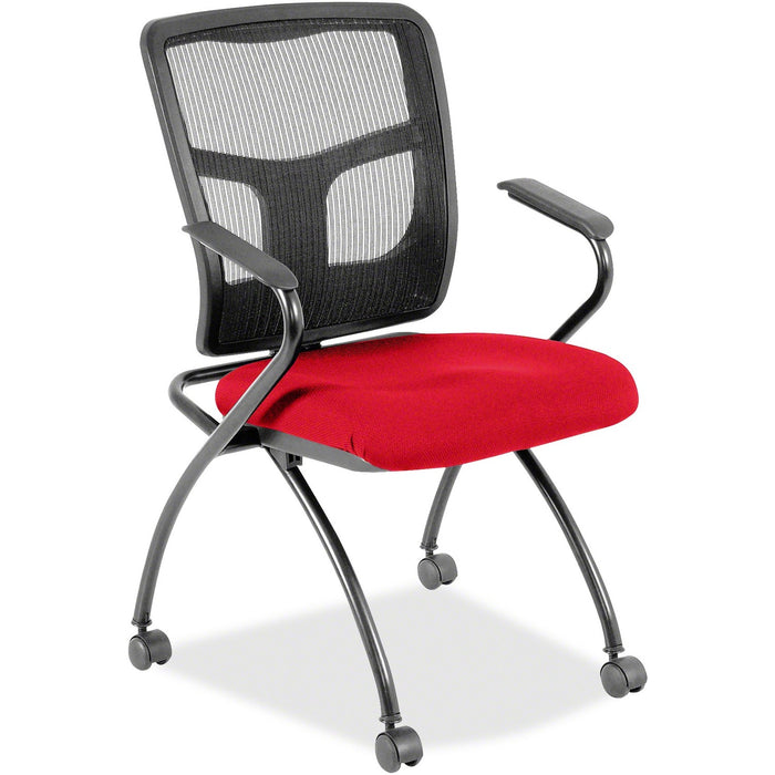 Lorell Mesh Back Fabric Seat Nesting Chairs - LLR8437491