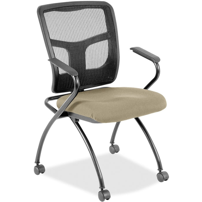 Lorell Mesh Back Fabric Seat Nesting Chairs - LLR8437445
