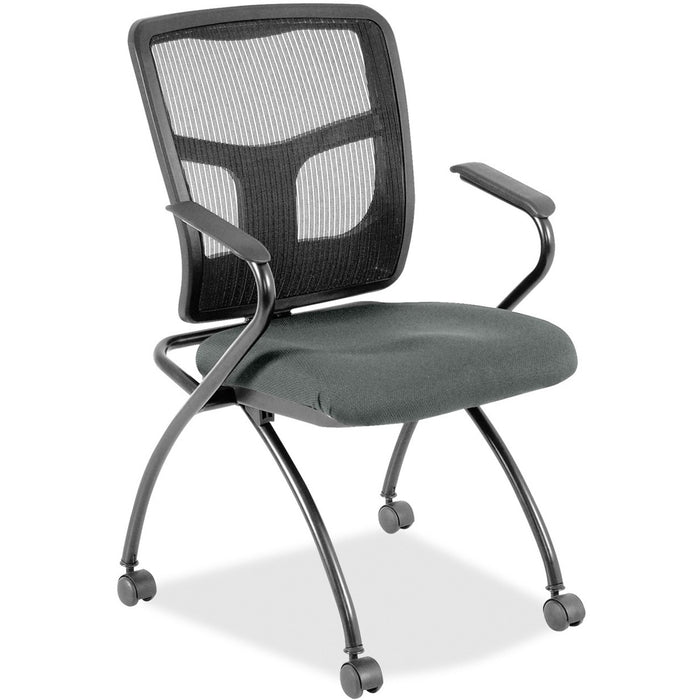 Lorell Mesh Back Fabric Seat Nesting Chairs - LLR8437432