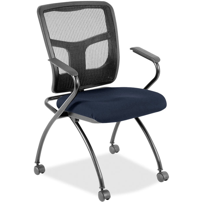 Lorell Mesh Back Fabric Seat Nesting Chairs - LLR8437443