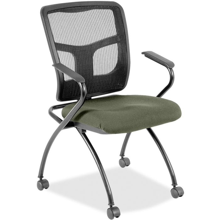 Lorell Mesh Back Fabric Seat Nesting Chairs - LLR8437485