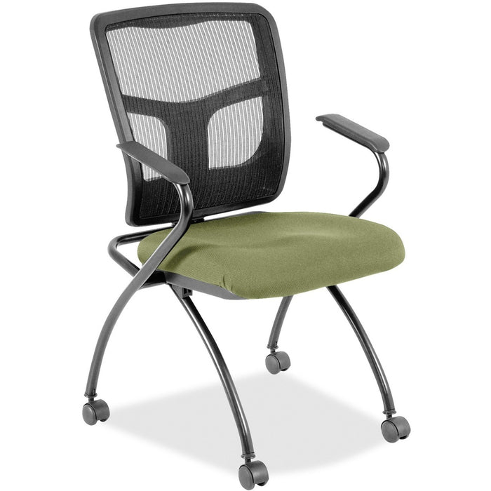 Lorell Mesh Back Fabric Seat Nesting Chairs - LLR8437448